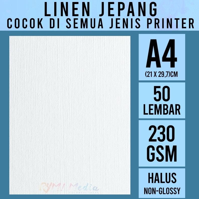 

LINEN Jepang 230 gsm A4 isi 50 lembar / Kertas HVS Linen Tebal 230 gram Undangan Sertifikat Nugi