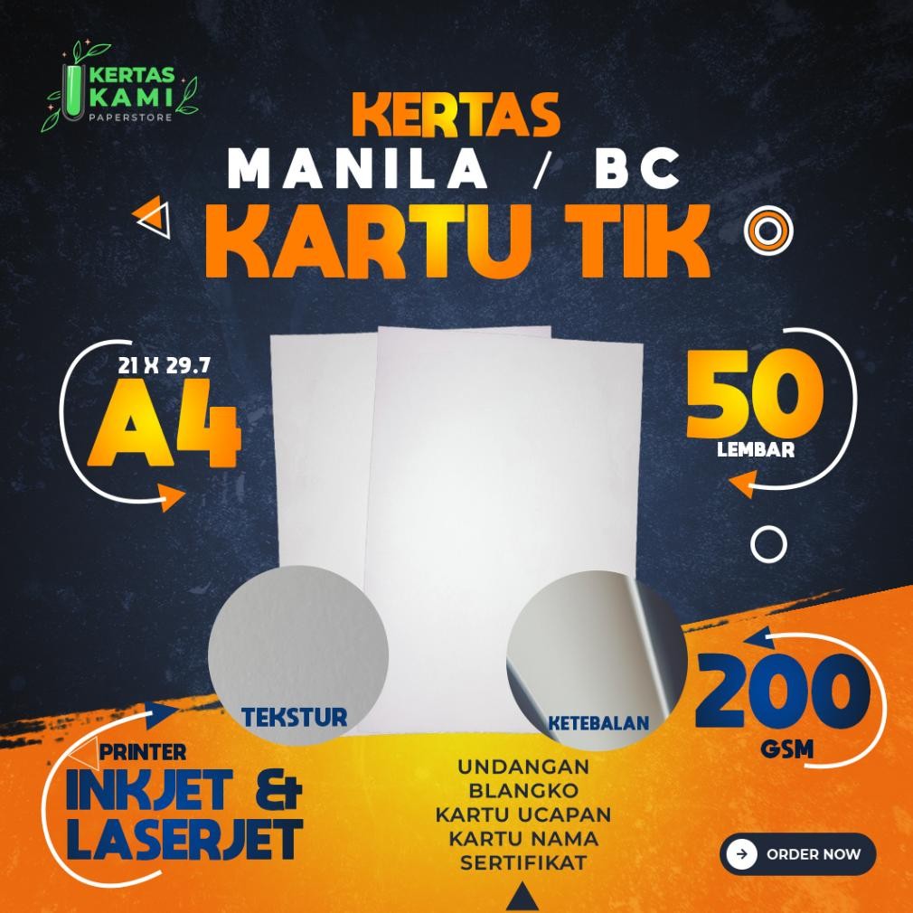 

Kertas Kartu Tik 200 Gsm A4 Isi 50 Lembar - Kertas Hvs Tebal Manila Bc Putih A4 200 Gram Kertas Undangan Karton Ijasah Sertifikat Brief Card Ukuran A4 Nugi