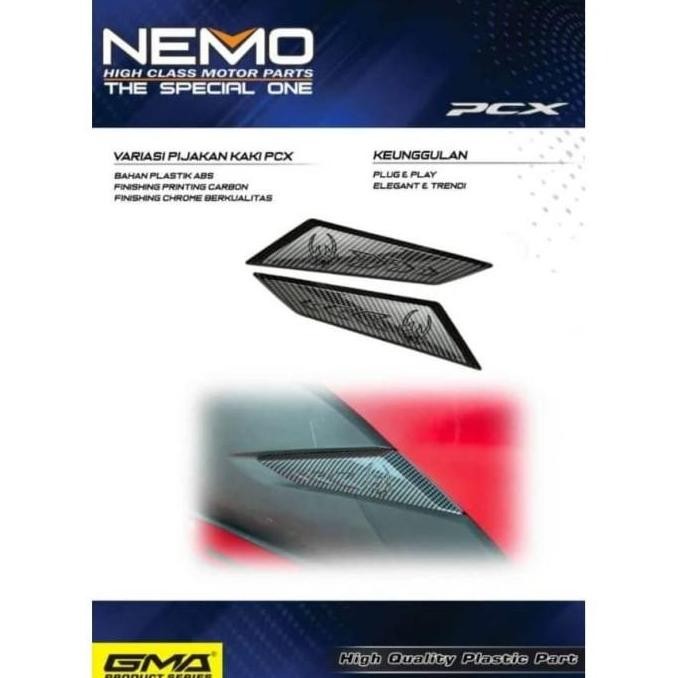 Cover Tutup Body Samping Pijakan Kaki NEMO Carbon Honda PCX 150