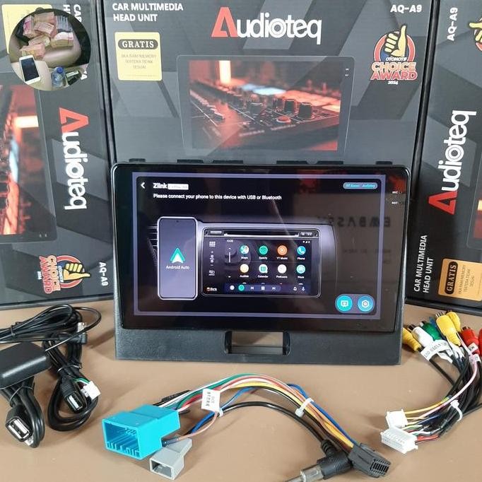 HEAD UNIT ANDROID WAGON / KARIMUN WAGON R ANDROID 9 INCH AUDIOTEQ INCELL BLACK SCREEN RAM 2/32 GB SU