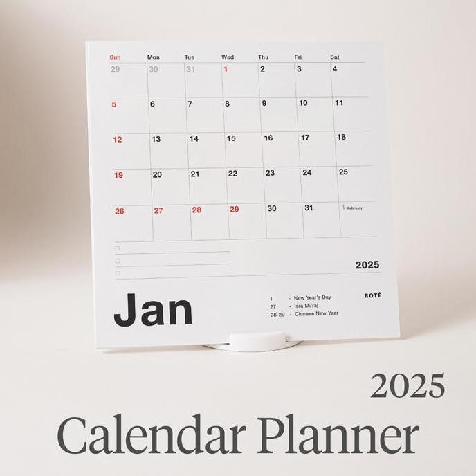 

Tersedia Kalender Meja Aesthetic 2025 - Planner Duduk Minimalis Bulanan