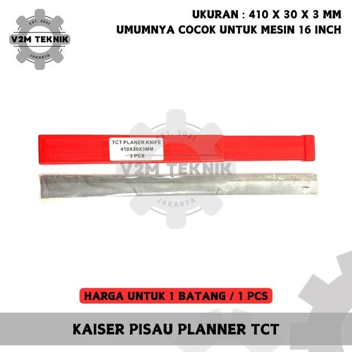 

Tersedia KAISER Mata Pisau Planner TCT Knife 410 x 30 x 3 mm - 16 Inch Germany