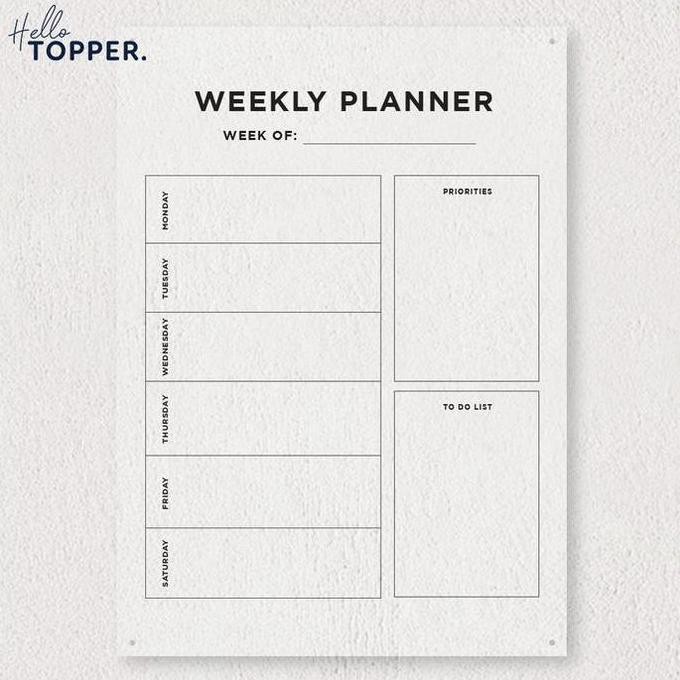 

Tersedia Weekly Planner Akrilik Bening - Jadwal Dinding Acrylic Wall Schedule