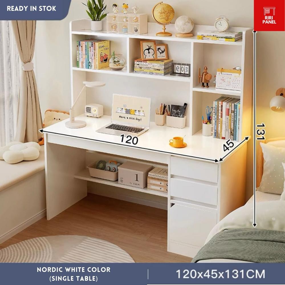 Meja Belajar Oxford Desain Minimalis Dengan Lemari