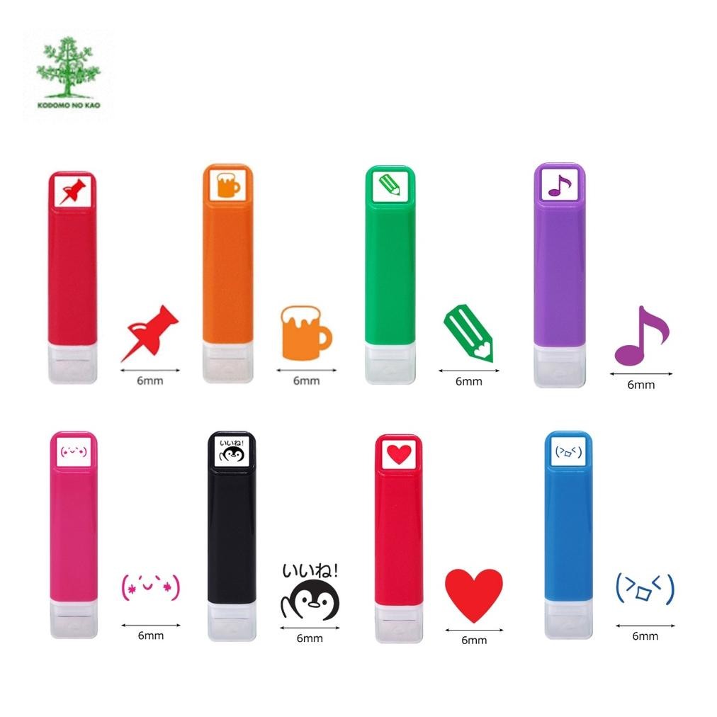 

Kodomo No Kao Mini Stamp Pin Beer Heart Penguin Panda Music Porcupine 6mm Stempel Mini Nugi