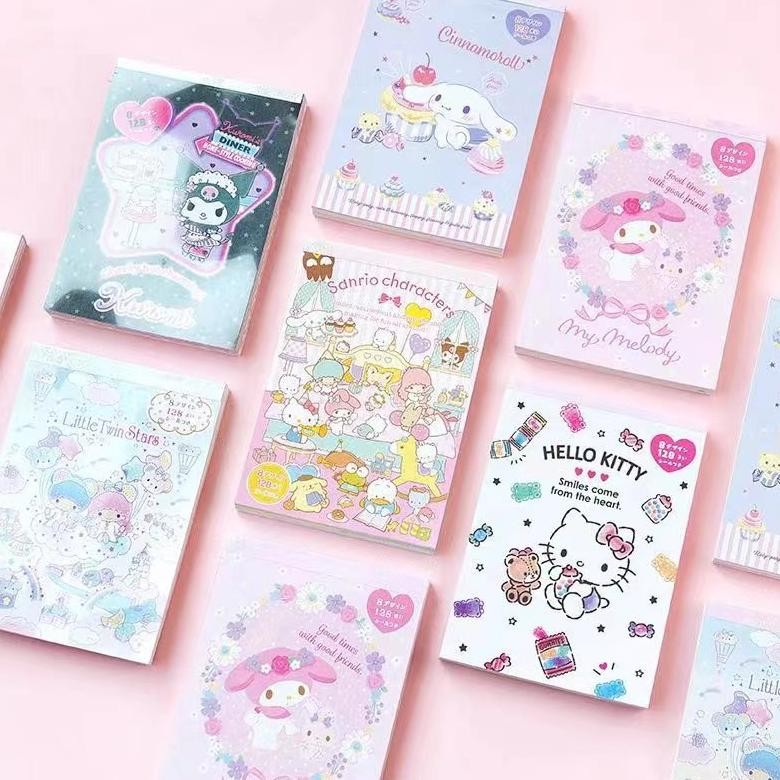 

Notebook + Stickers Cinnamoroll Kuromi Hello Kitty Melody LTS Nugi