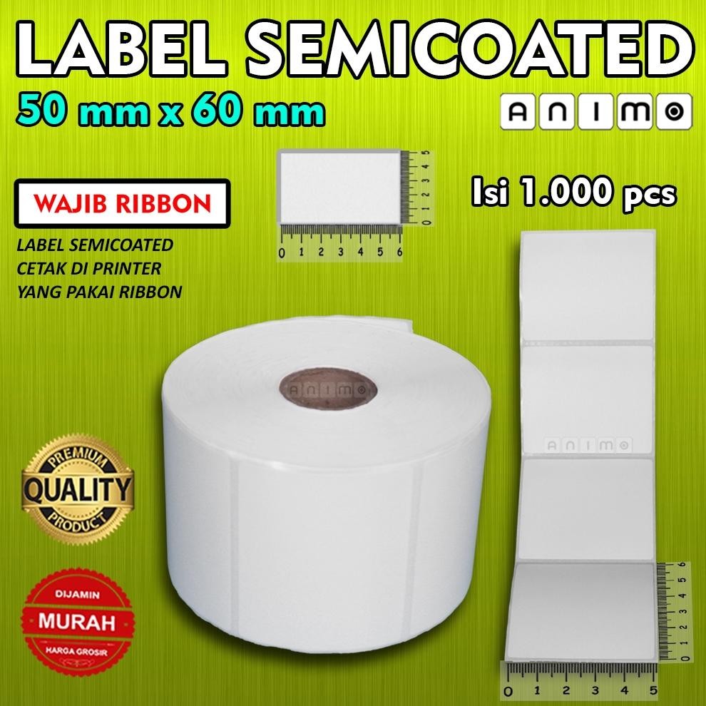 

LABEL SEMICOATED 50 x 60 - LABEL BARCODE 50 X 60 ISI 1000 PCS Nugi