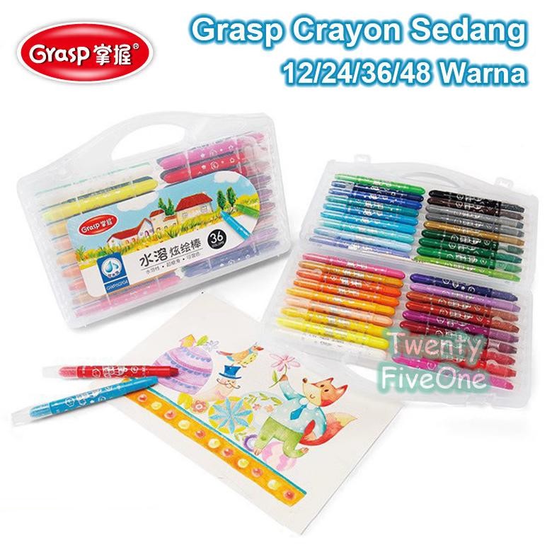 

Grasp Sedang Crayon Original 12/24/36/48 Warna Water Soluable Crayon Krayon Mewarnai Nugi