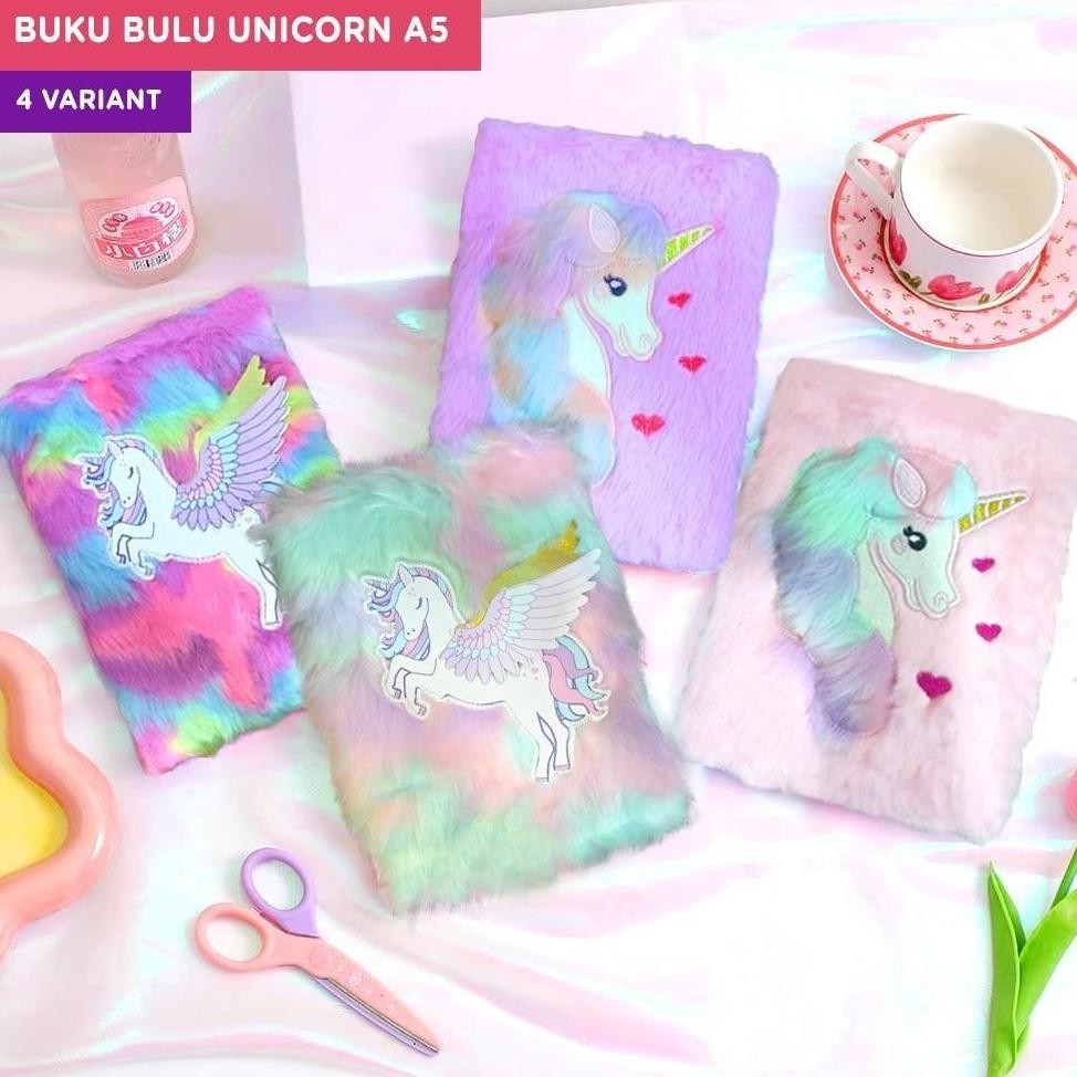 

PENTHOUSE Buku Note Motif Bulu Diary Unicorn Bulu Buku Tulis Anak Kuda Pony Karakter Nugi