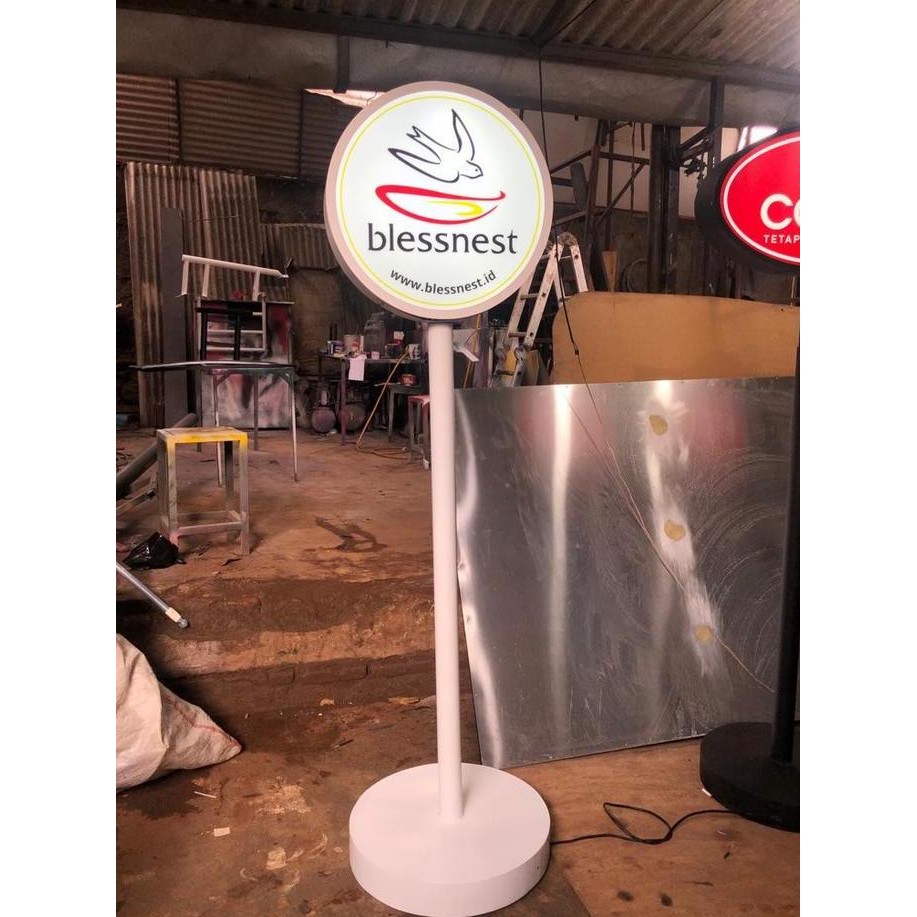 Standing Neon box Portable bulat Diameter 50cm