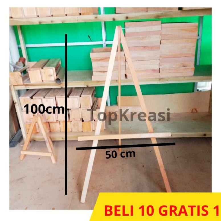 

Standing Poto Kayu Tripod Tinggi 100cm Stand Foto Wooden Frame Easel Nugi