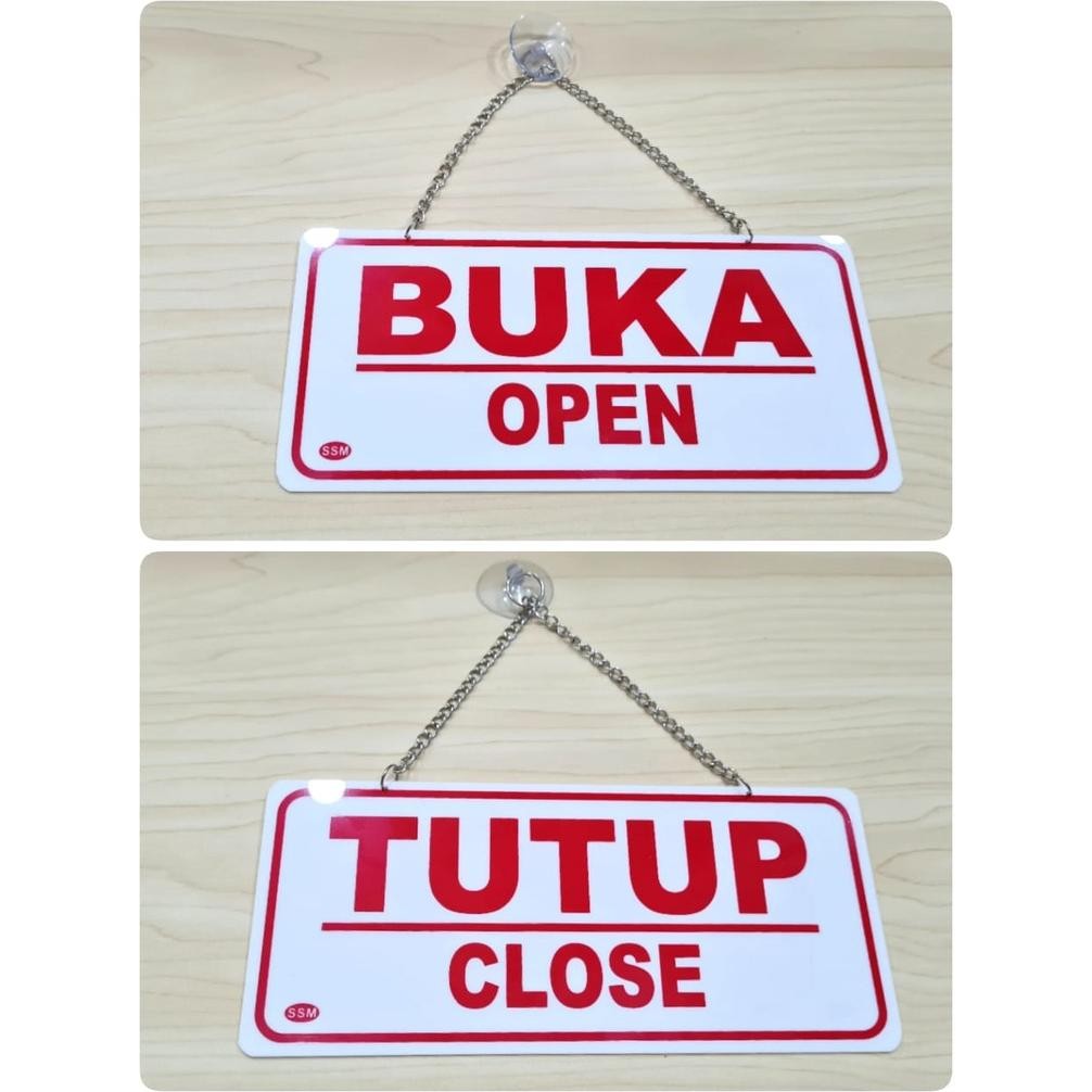 

Sign Label Akrilik Medium Buka Tutup Rantai Estetik Nugi