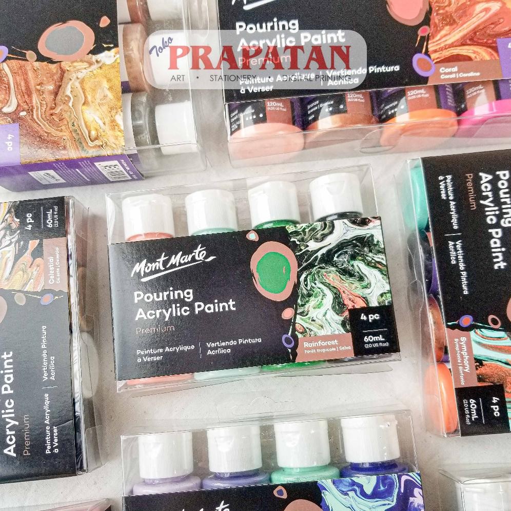 

Cat Akrilik Mont Marte Pouring Set 4x60ml | Pouring Acrylic Set Nugi