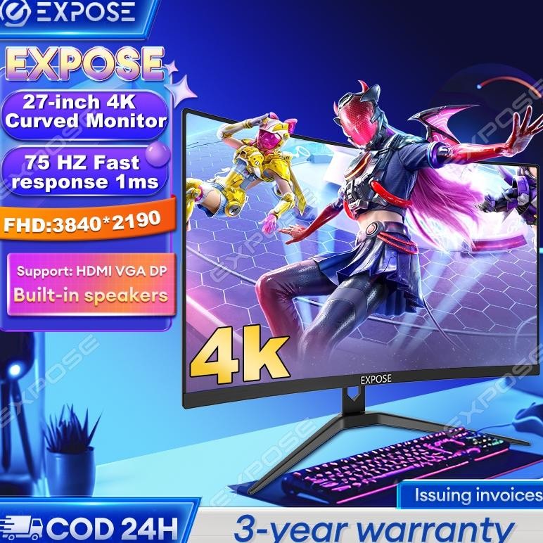Expose-Monitor Gaming pc Monitor 24 inch Monitor Second 75HZ IPS178 HDMI+VGA PS3/PS4 Garansi 3 tahun