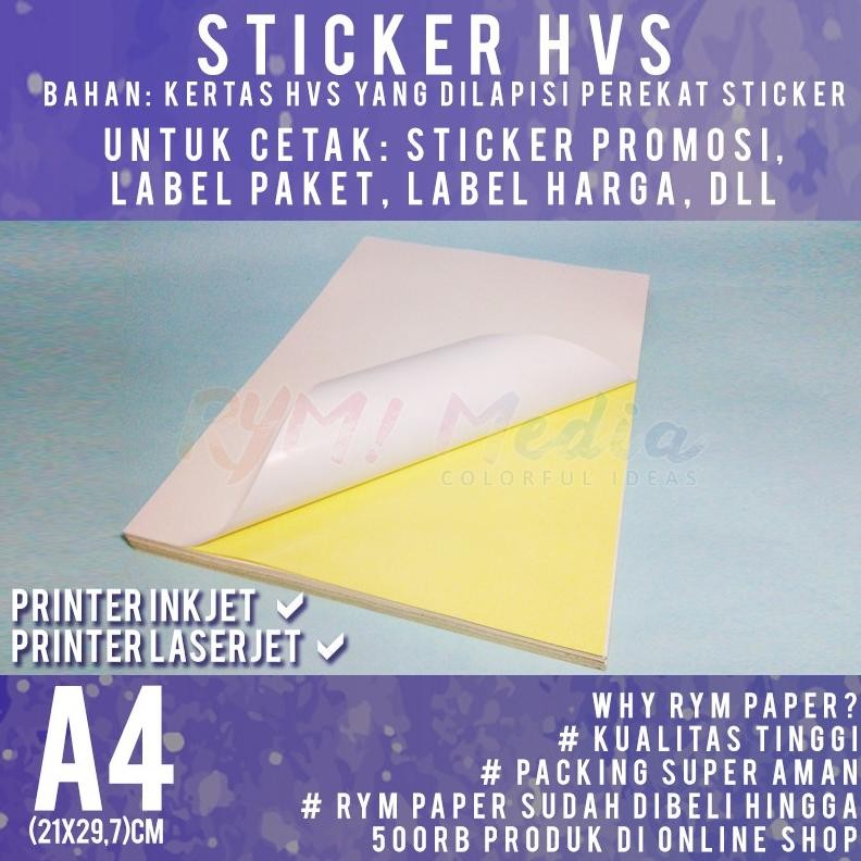 

500 Lembar Sticker HVS A4 / Kertas Stiker Matte Doff A4 1 Rim Nugi