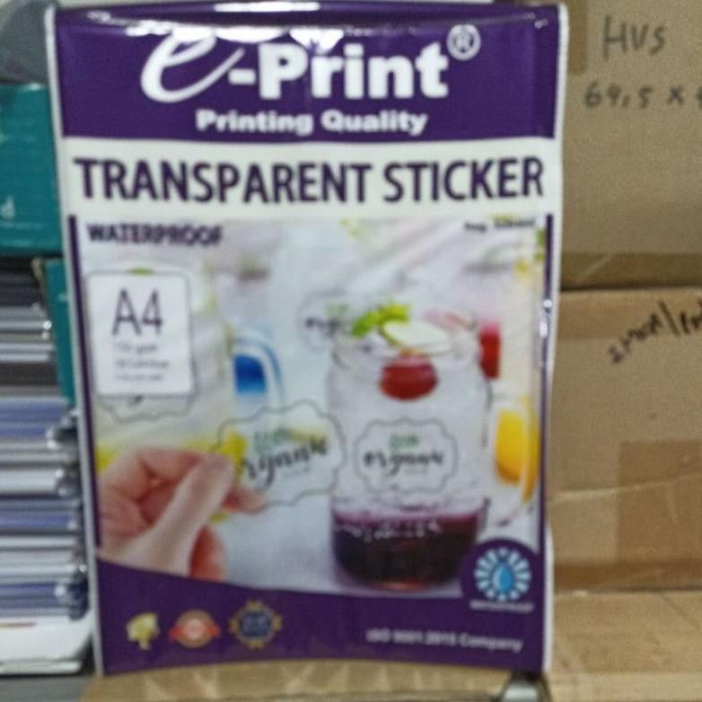 

Transparent Sticker E-Print A4 150GSM E-Print Sticker Transparent Nugi