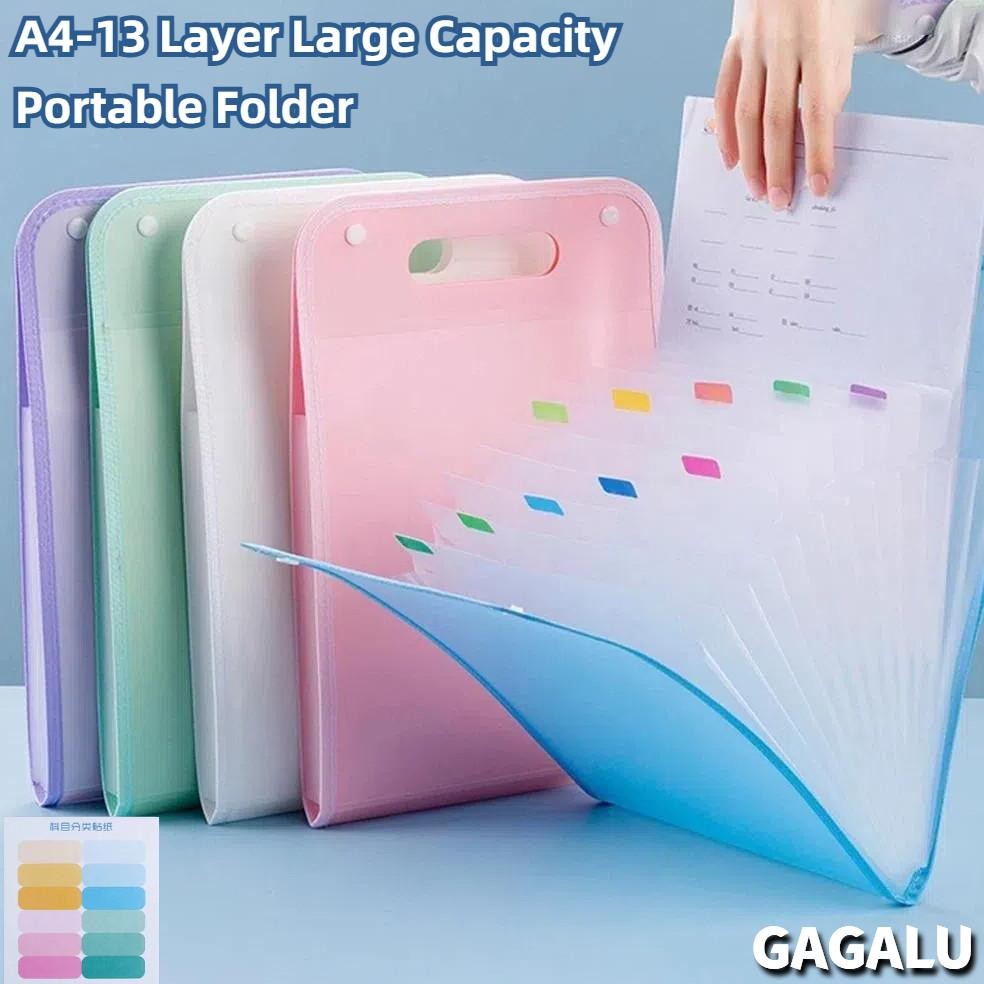 

GAGALU Tas File Handle Warna Transparan Anti Air Multi Layer Folder Tas File 13 Sekat Map Tas Dokumen A4 Folder Map Kerja Document Nugi