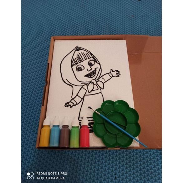 

KANVAS sterofoam lukis/paket mewarnai/melukis kreatif anak ukuran 25x35 + dus box Nugi