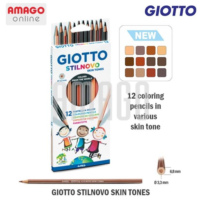 

GIOTTO Stilnovo Skin Tones - Cardboard Pensil Warna kulit - 12 warna - 257400 Nugi