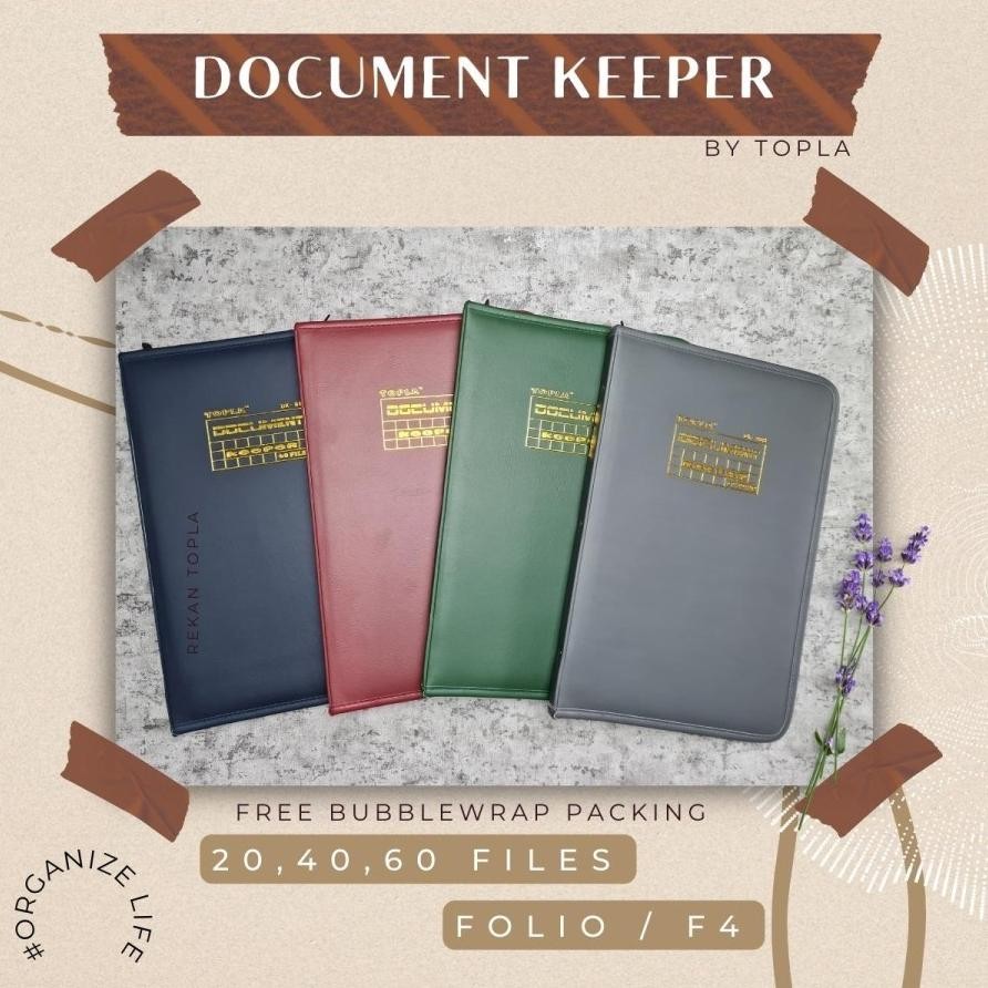 

Topla Map Dokumen Keeper Resleting Anti Air Kulit / Map Document Keeper F4 (Folio) Nugi