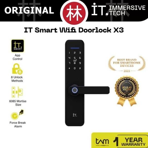 It Ibox X3 Smart Door Lock Handle Wifi Fingerprint Rfid Nfc Ip55 Garansi Resmi Tam Plus+