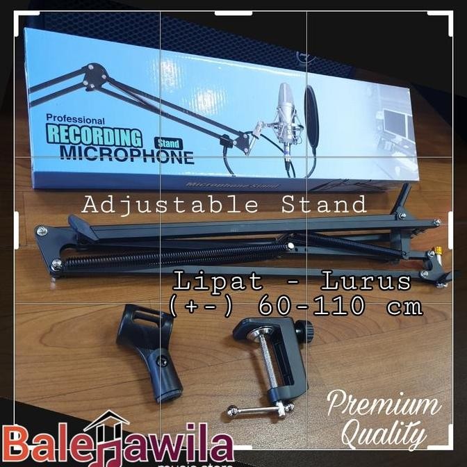 Adjustable Stand Mic Microphone Jepit Stand Meja Podcast Studio Large