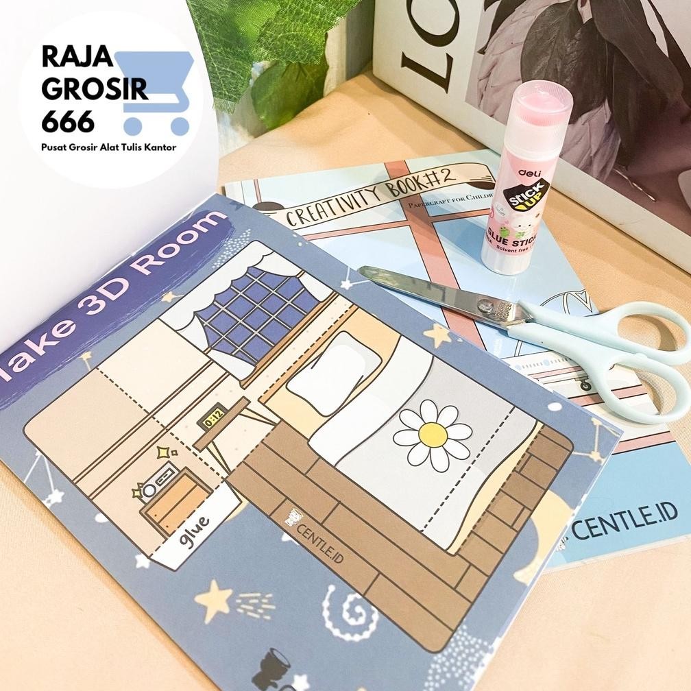 

Buku Centle Papercraft + Sticker Anti Air Creativity Book Activity Buku Aktivitas Anak Memotong Kertas Origami Nugi