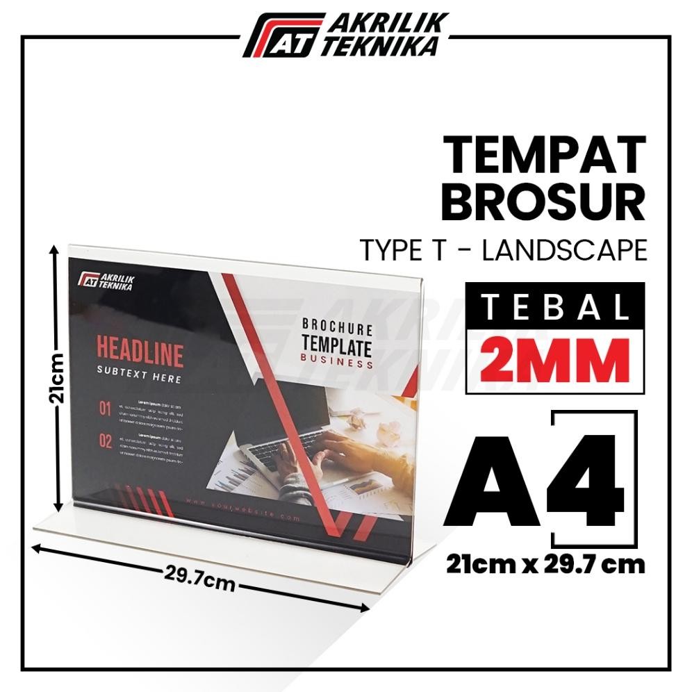 

Tempat Brosur A4 2mm / Akrilik Tent Card Landscape 2 Sisi - Tipe T Nugi