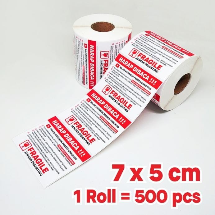 

Sticker Label Wajib Video Unboxing Stiker Pengiriman Olshop 7 x 5 cm (1 Roll/ 500 Pcs) Nugi