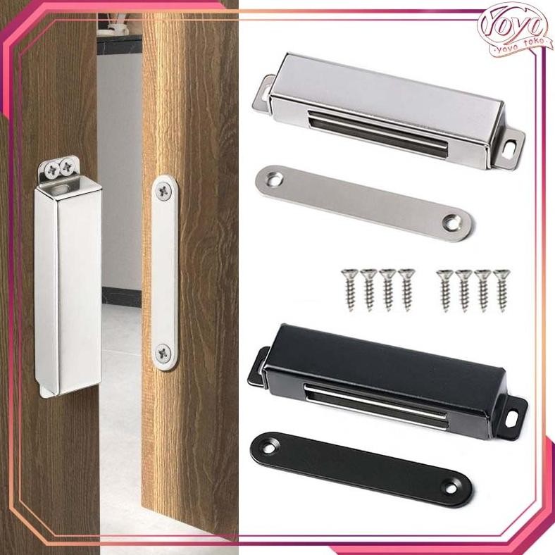 Kunci Lemari Magnet 10cm Magnet Penahan Pintu Lemari Kunci Pintu Magnet Lemari Pintu Stainless Steel
