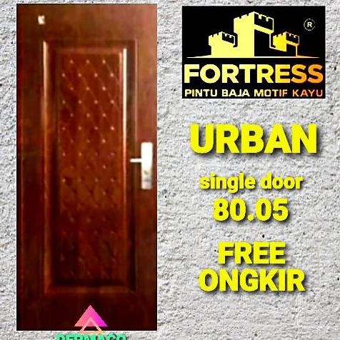 Pintu Baja Motif Kayu / Pintu Baja Fortress 80.05 / Pintu Rumah /Kamar