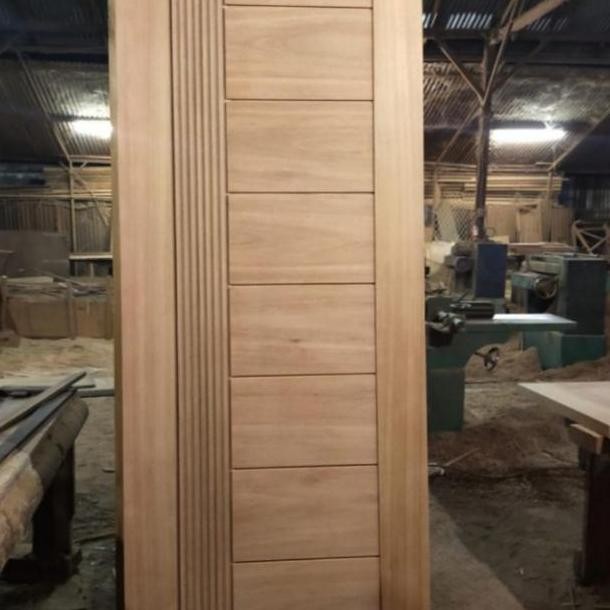 Pintu Dobel + Kusen T205Cm X L75Cm Kayu Meranti