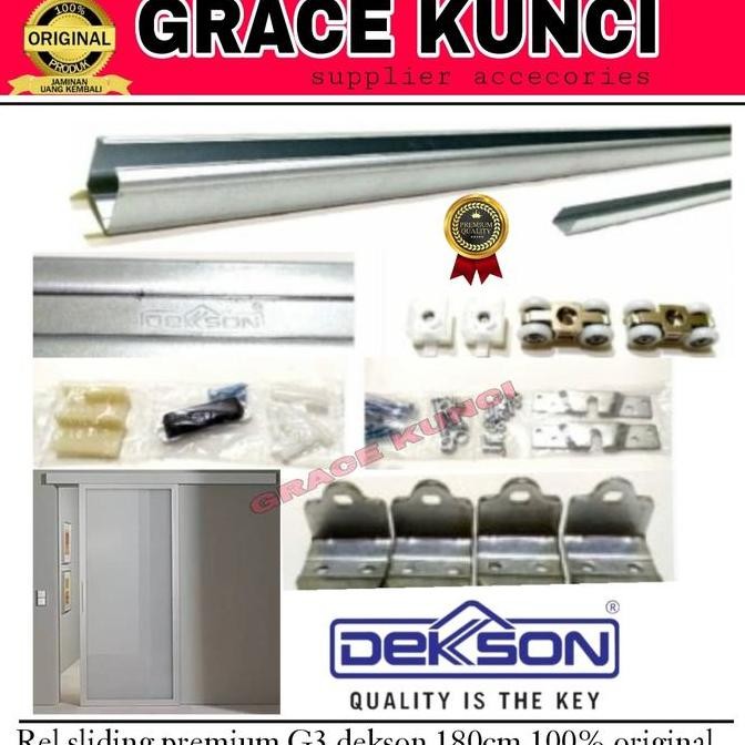 Rel Sleding Premium Ori Dekson D3 1.8M (180Cm) / Rel Pintu Geser 1.8M