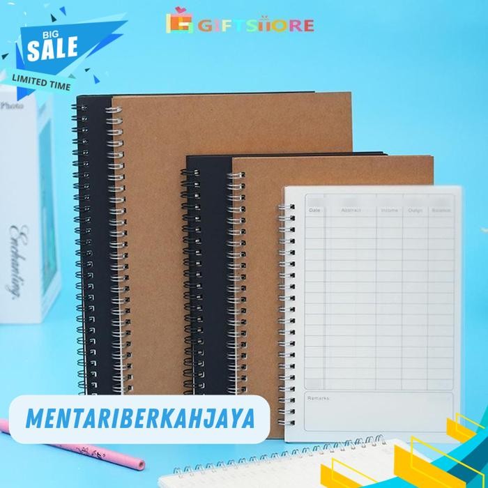 

NOTE BOOK A5 VINTAGE AESTHETIC / SKETCHBOOK / TRANSPARANT / NOTEBOOK COVER HITAM/ COVER KRAFT GS BY MENTARI BERKAH JAYA