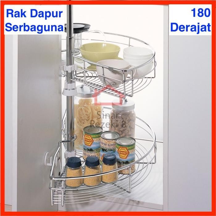 KS Rak Dapur Taco Sudut 180 Derajat Putar Serbaguna Panci Wajan HW-0091i