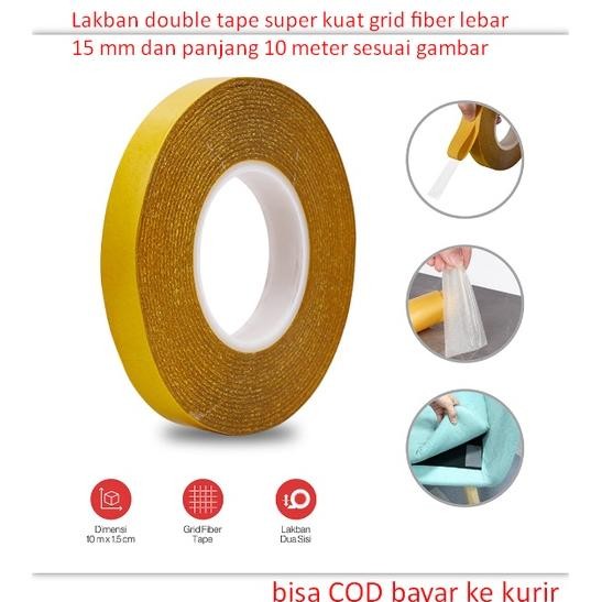 

Rd1- Lakban Double Tape Super Kuat Grid Fiber Lebar 15 Mm Dan Panjang 10 Meter Sesuai Gambar