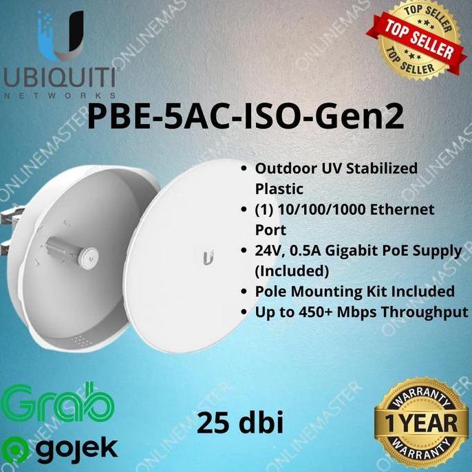 TERMURAH - Ubiquiti Powerbeam 5AC ISO GEN2 PBE-5AC-ISO-Gen2