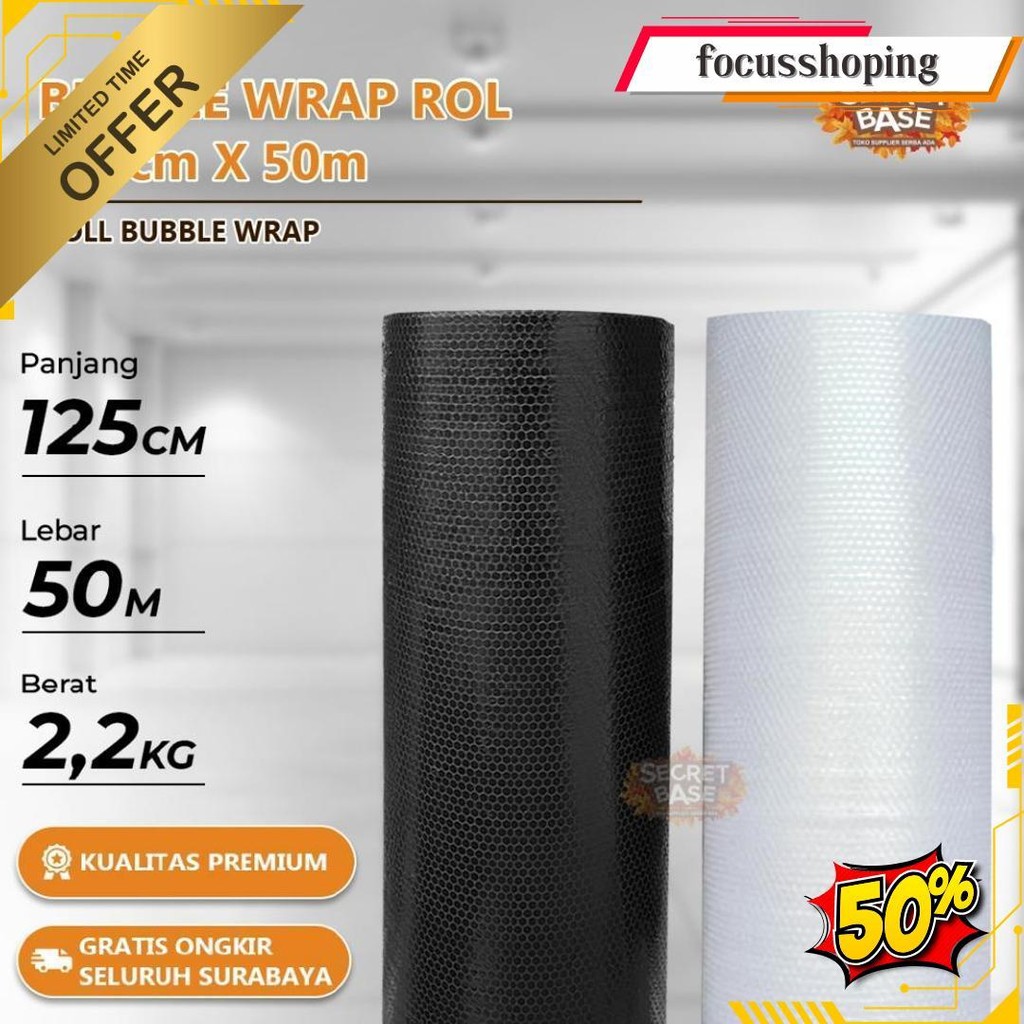 

(Gratis Ongkir) Bubble Wrap Rol 125Cm X 50M - Bubblewrap Packing Tebal Kuat Murah Berkualitas Original Produk