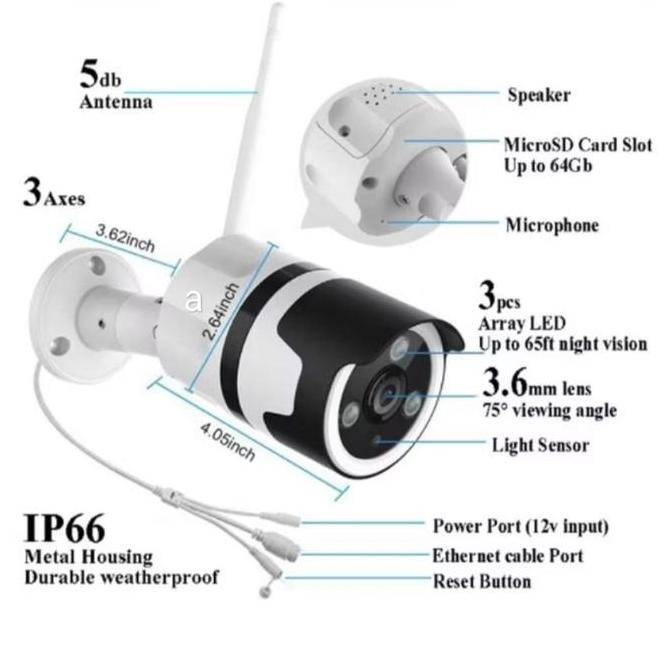 GIS V380 HD 5MP FULL HD Outdoor Wifi Cctv Ip Camera Waterpoof V380PRO