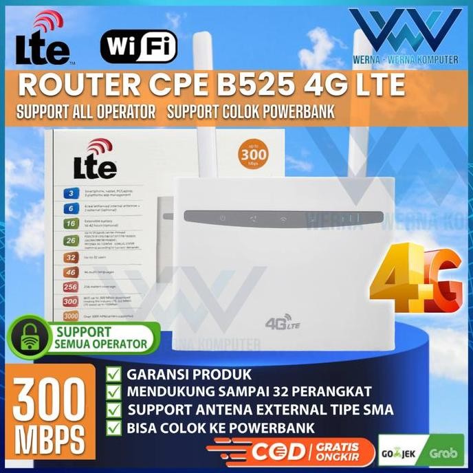 BEBAS ONGKIR - Wifi Router Modem Mifi B525 CPE 300Mbps 4G LTE Unlock All Operator