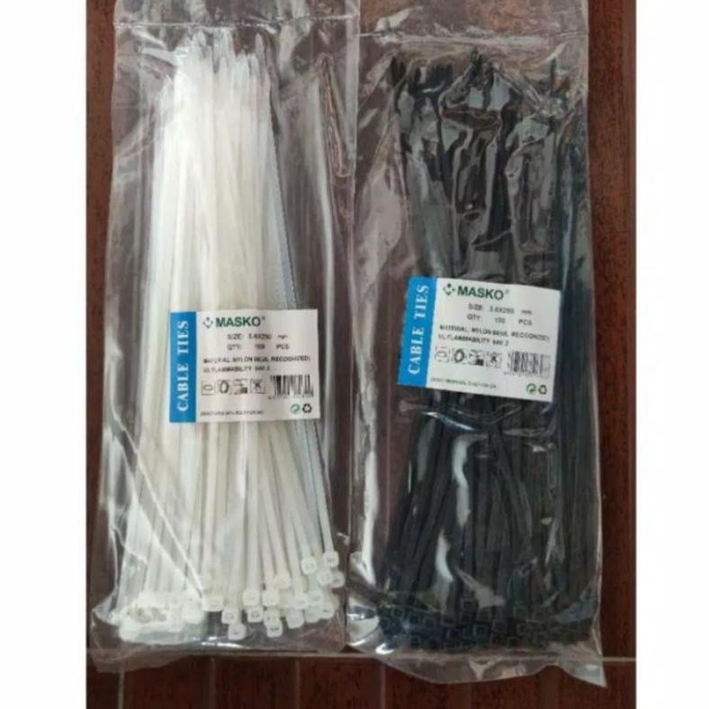 

Rd1- Masko Kabel Ties 3,6 X 250 Mm 100 Pcs Nylon Cable Tie Sabuk Kabel 25 Cm 250X3,6 / 3.6X250