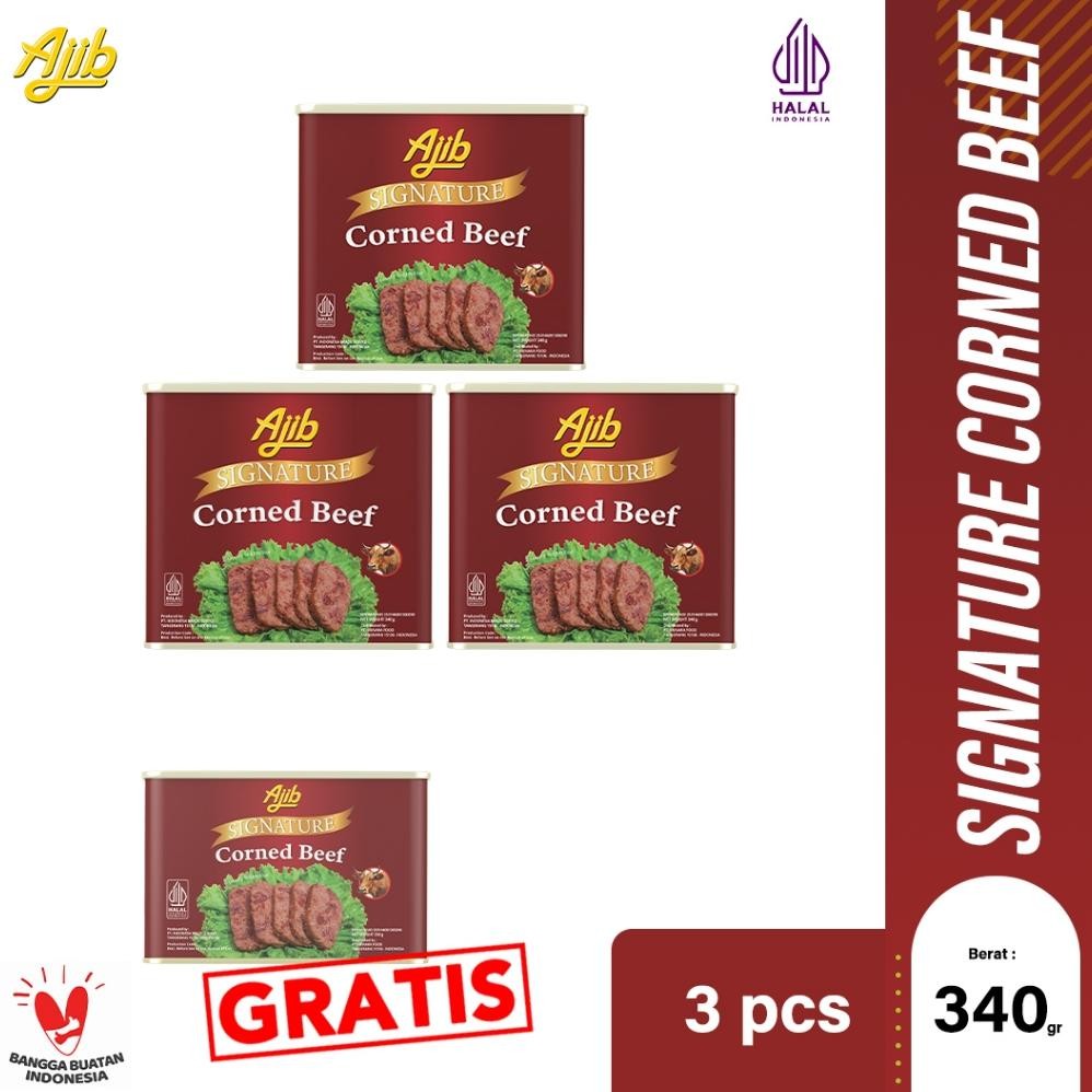 

NO_MORE [ FLASH SALE ] Ajib Signature Kornet Daging Sapi 340 gr - Beli 3 Gratis 1 ajib signature kornet sapi 200 gr