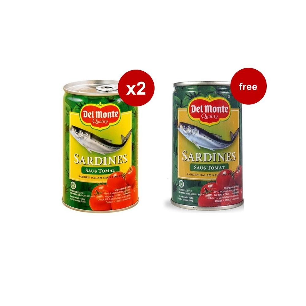 

NO_MORE Delmonte Sarden Tomat 425 gr x 2 + Free Delmonte Sarden Tomat 155 gr