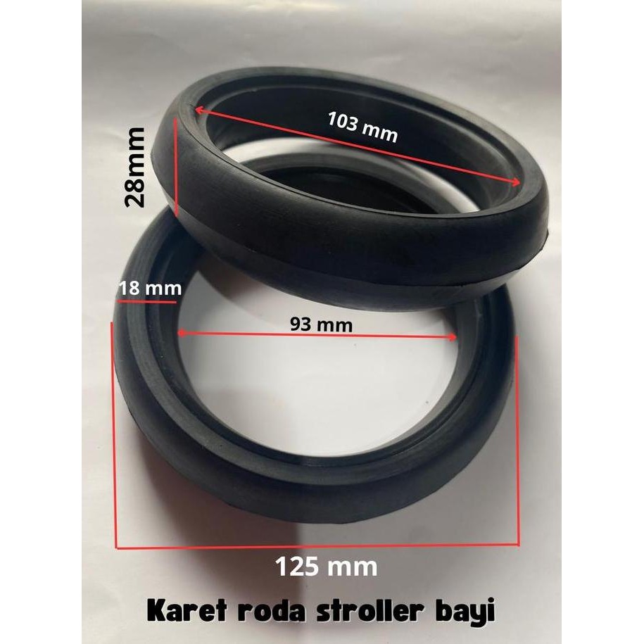 Karet Roda Stroller Bayi Ukuran Velg 10Cm 100Mm Karet Roda Troli Bayi