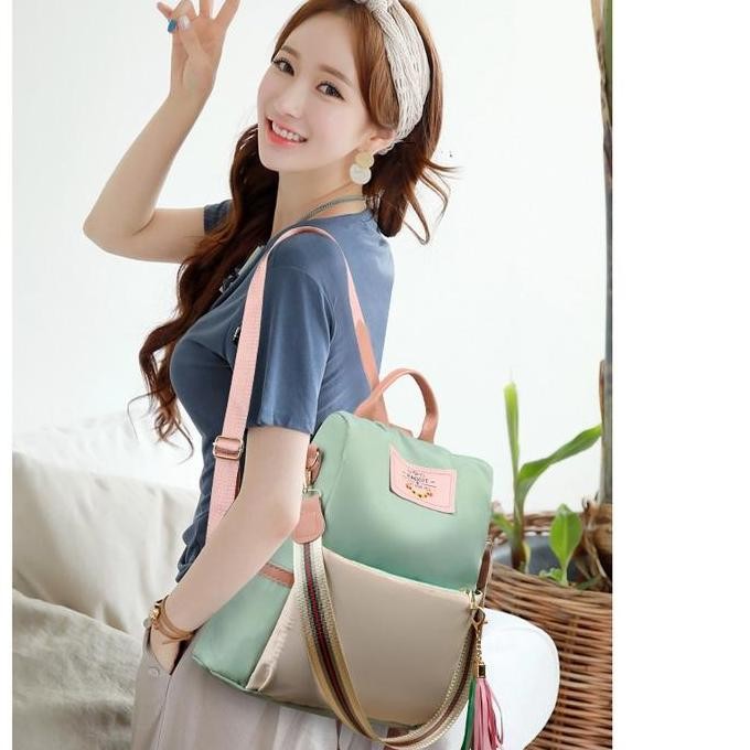 Tas Ransel Wanita Korea Import Backpack Parasut Antiair Antimaling Ori