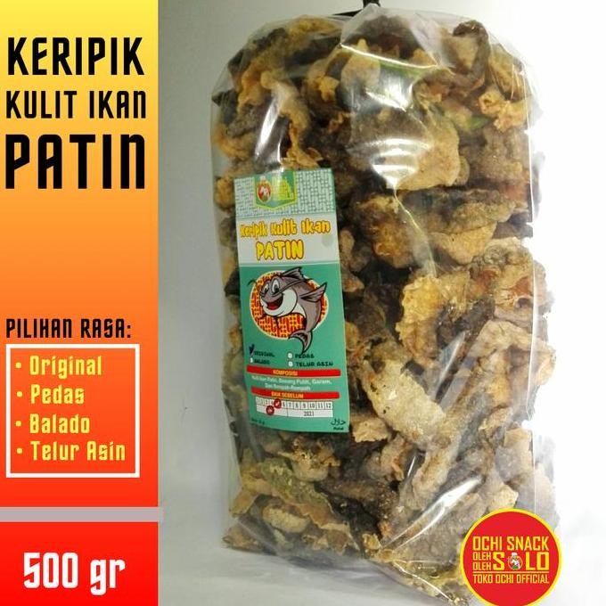

(500 gr - ORI) KERIPIK KULIT IKAN PATIN TANPA TEPUNG - KETO FRIENDLY CS
