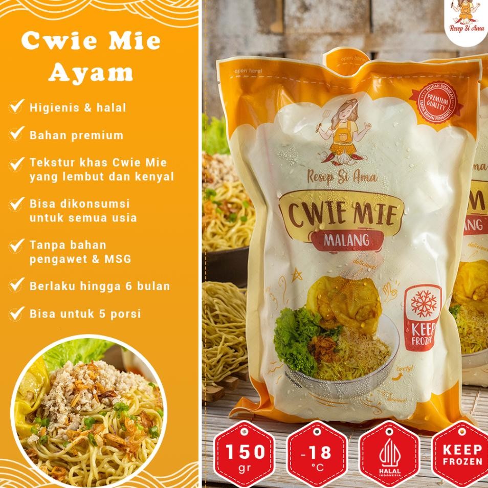 

Cwie Mie Ayam Malang Ndower Frozen Bakmi Daging Ayam 5 Porsi Lengkap Bumbu Pangsit Resep Si Ama