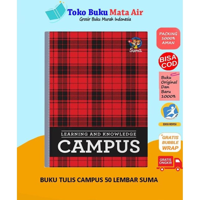 

READY BUKU TULIS CAMPUS SUMA 50 LEMBAR - 1 PACK ISI 10 BUKU