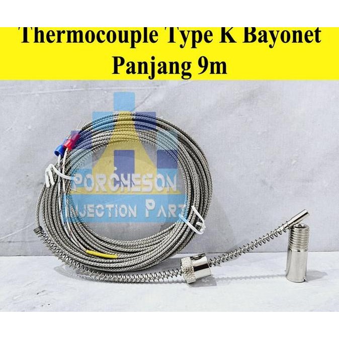 Thermocouple Type K Bayonet Probe Kabel 9M New Stok