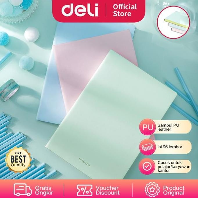 

READY DELI NOTEBOOK A5 96 LEMBAR WARNA PASTEL BUKU CATATAN SEKOLAH KANTOR 2228X